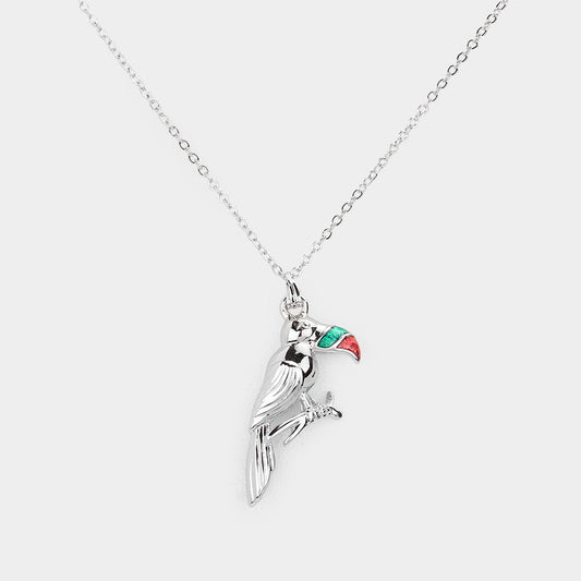 Madeline Love Rhodium Toucan Pendant Necklace - Necklaces