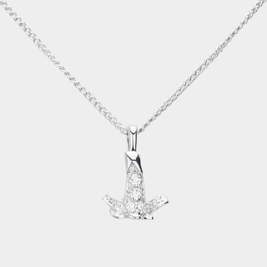 Madeline Love Rhodium Rhinestone Paved Pendant Necklace - Jewelry