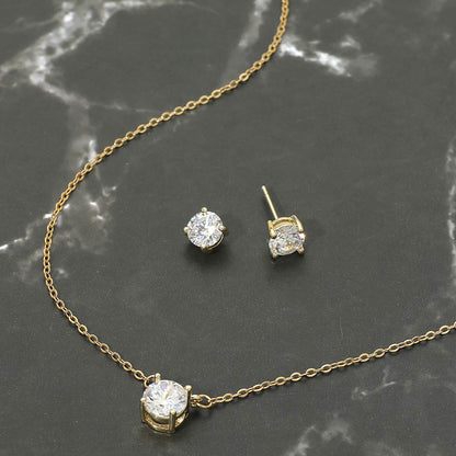 Madeline Love Gold Gold Dipped CZ Solitaire Pendant Necklace