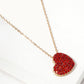Crystal Paved Heart Pendant Necklace - Gold Siam - Necklaces