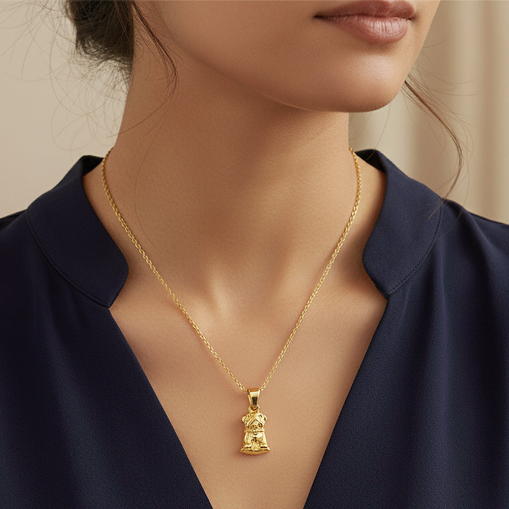 Madeline Love Gold 14K Gold Dipped Bulldog Pendant Necklace - Necklaces