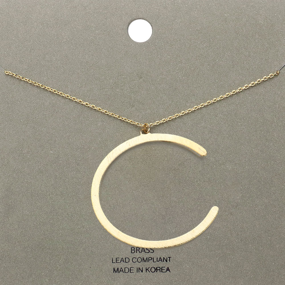 Madeline Love Gold, ~C~ -c- Brass Initial Monogram Metal Pendant Necklace - Necklaces