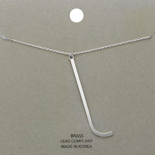 Madeline Love Rhodium, ~L~ -l- Brass Initial Monogram Metal Pendant Necklace - Necklaces