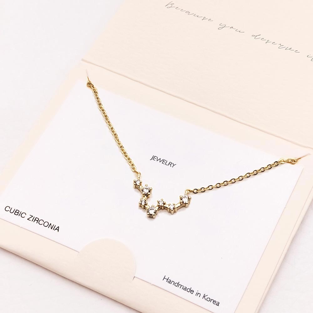 Madeline Love Gold Pisces CZ Embellished Zodiac Sign Pendant Necklace - Jewelry