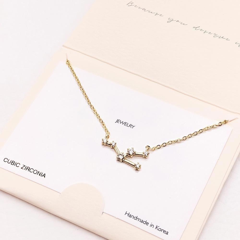 Madeline Love Gold Taurus CZ Embellished Zodiac Sign Pendant Necklace - Jewelry
