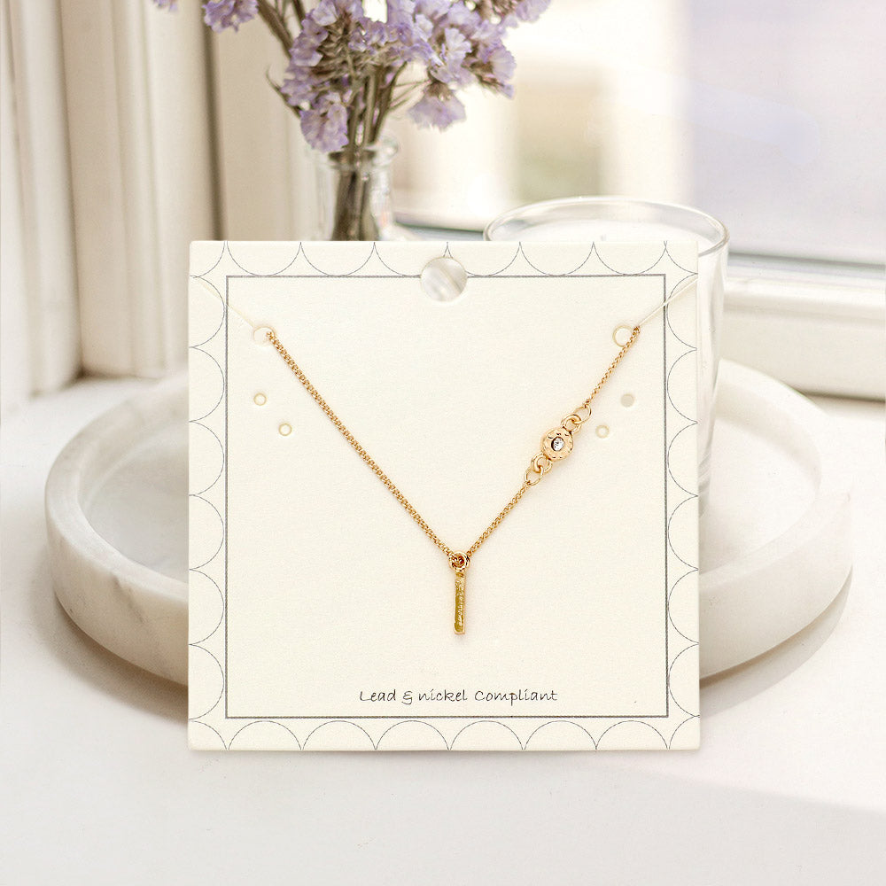 Madeline Love Gold L - Small Letter Initial Monogram Pendant Necklace with Crystal - Jewelry