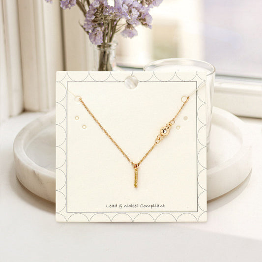 Madeline Love Gold L - Small Letter Initial Monogram Pendant Necklace with Crystal - Jewelry