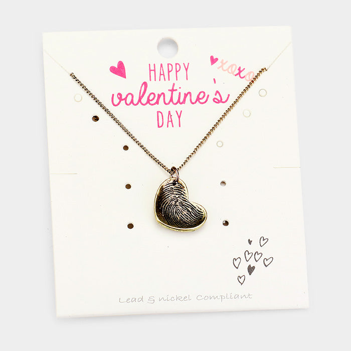 Madeline Love Gold Burnished Antique Plated Heart Pendant Necklace - Necklaces