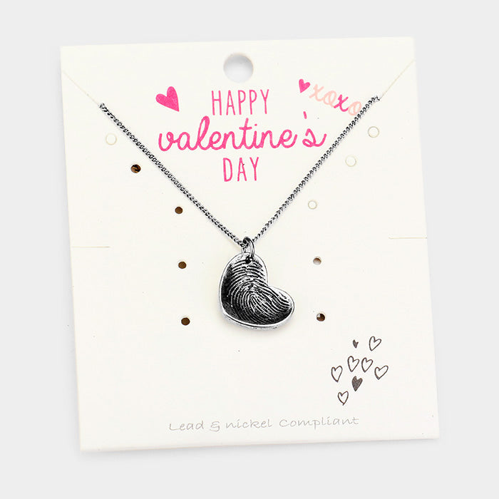 Madeline Love Silver Burnished Antique Plated Heart Pendant Necklace - Necklaces