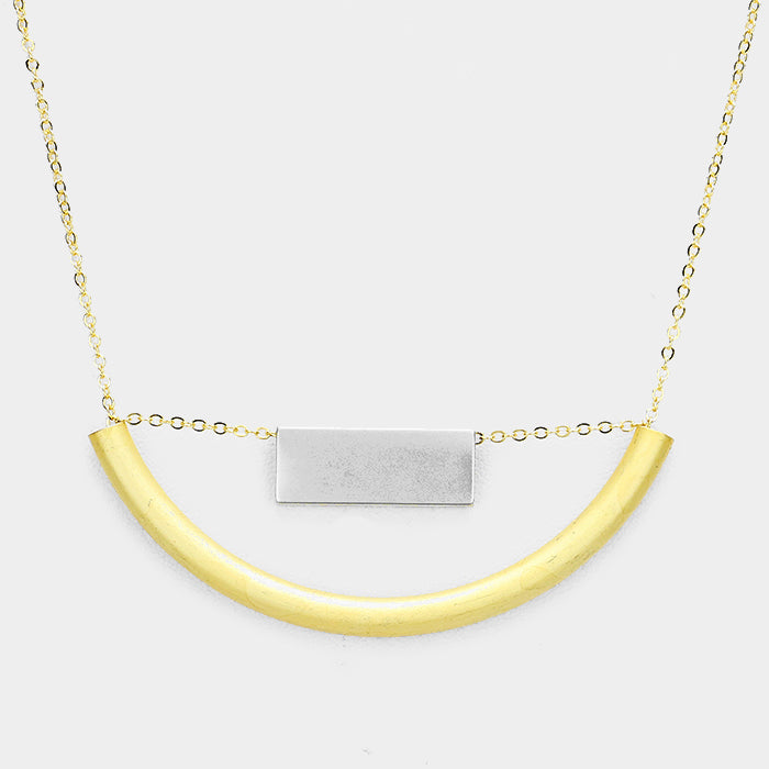 Madeline Love Gold Geometric Metal Pendant Necklace - Necklaces