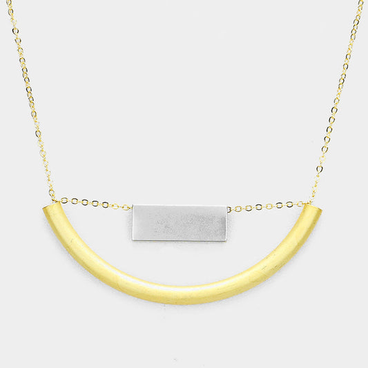 Madeline Love Gold Geometric Metal Pendant Necklace - Necklaces