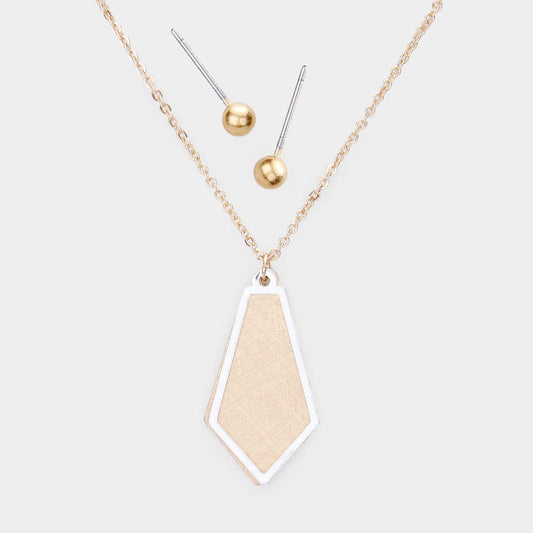 Madeline Love Two Tone Two Tone Brass Metal Pendant Necklace - Necklaces