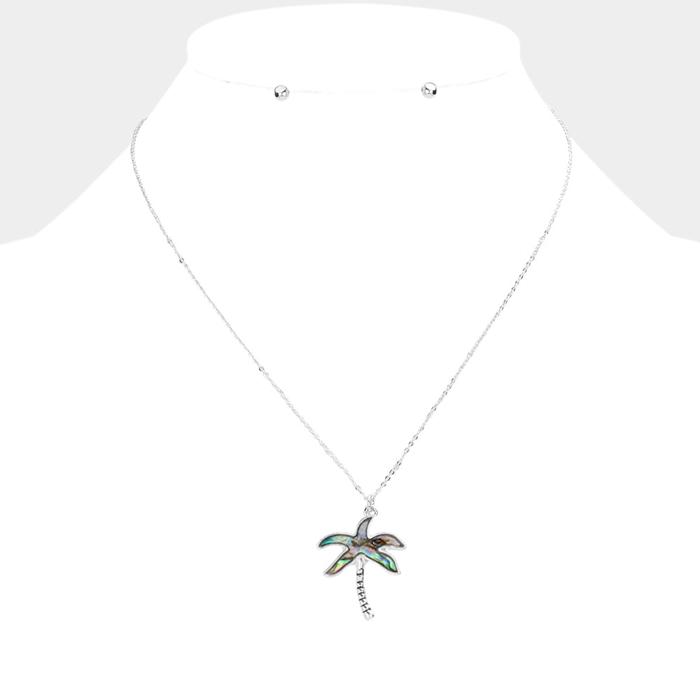 Madeline Love Abalone Abalone Palm Tree Pendant Necklace - Necklaces