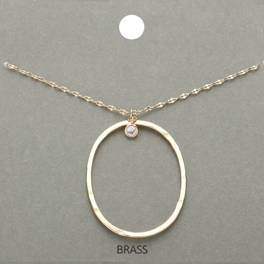 Madeline Love ~O~, Gold -O- Initial Monogram Brass Metal Pendant Necklace - Necklaces