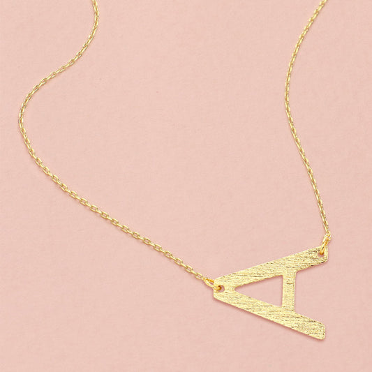 Madeline Love Gold, ~A~ -A- Gold Dipped Initial Monogram Pendant Necklace - Necklaces