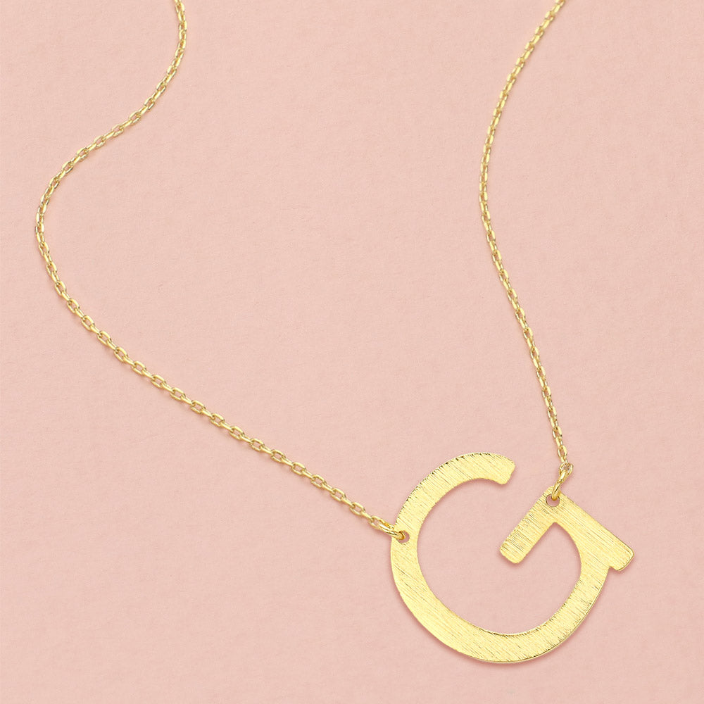 Madeline Love Gold, ~G~ -G- Gold Dipped Initial Monogram Pendant Necklace - Necklaces