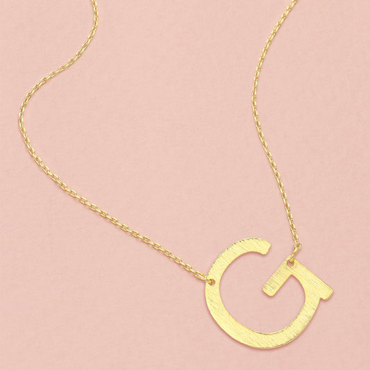 Madeline Love Gold, ~G~ -G- Gold Dipped Initial Monogram Pendant Necklace - Necklaces
