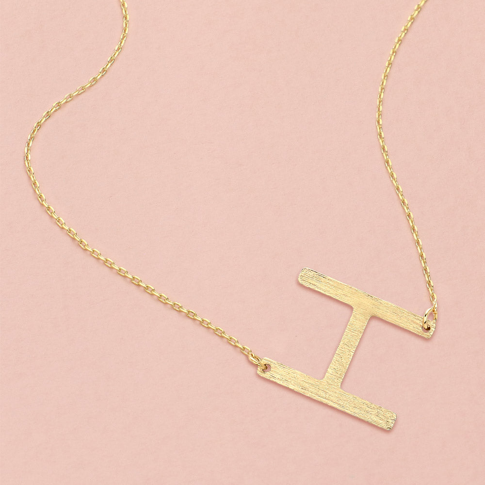 Madeline Love Gold, ~H~ -H- Gold Dipped Initial Monogram Pendant Necklace - Necklaces
