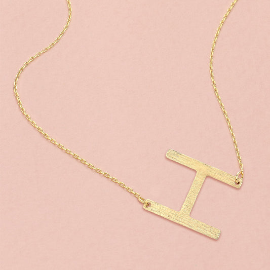 Madeline Love Gold, ~H~ -H- Gold Dipped Initial Monogram Pendant Necklace - Necklaces