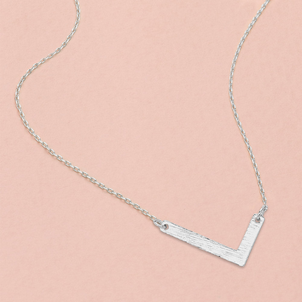 Madeline Love Rhodium, ~L~ -L- White Gold Dipped Initial Monogram Pendant Necklace - Necklaces