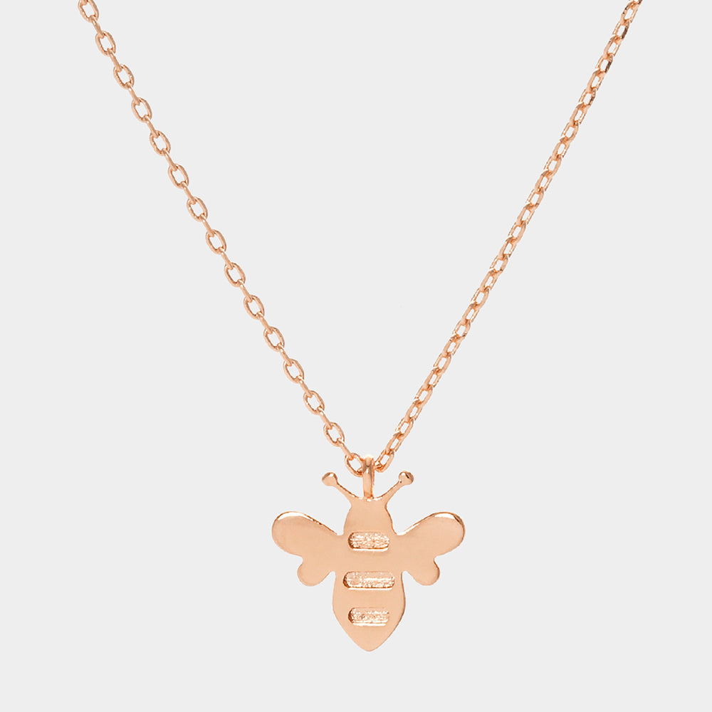 Madeline Love Rose Gold Gold Dipped Metal Honey Bee Pendant Necklace - Necklaces
