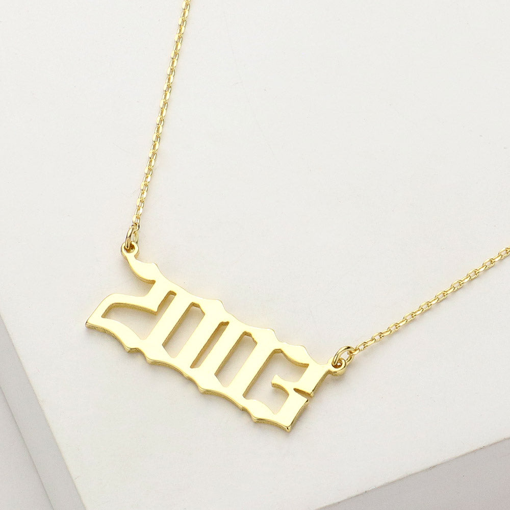 Madeline Love Gold Gold Dipped 2003 Birth Year Plate Pendant Necklace - Necklaces