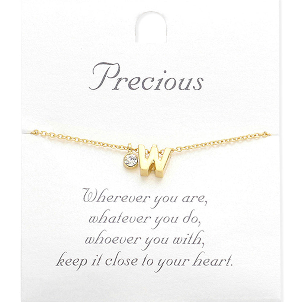 Madeline Love Matte gold -W- Monogram Monogram Initial Pendant Necklace - Necklaces