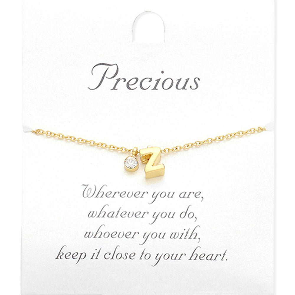 Madeline Love Matte gold -Z- Monogram Monogram Initial Pendant Necklace - Necklaces