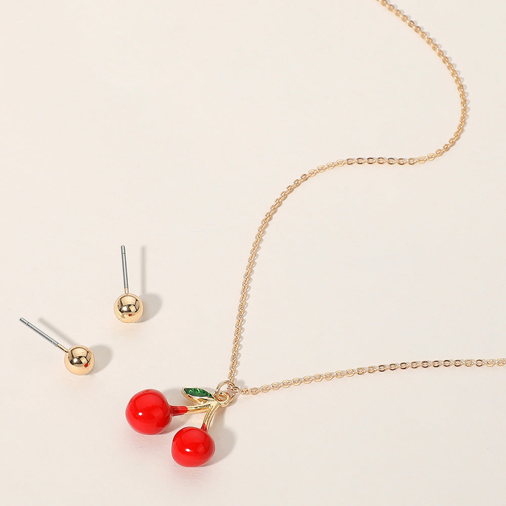Madeline Love Red Cherry Pendant Necklace - Jewelry