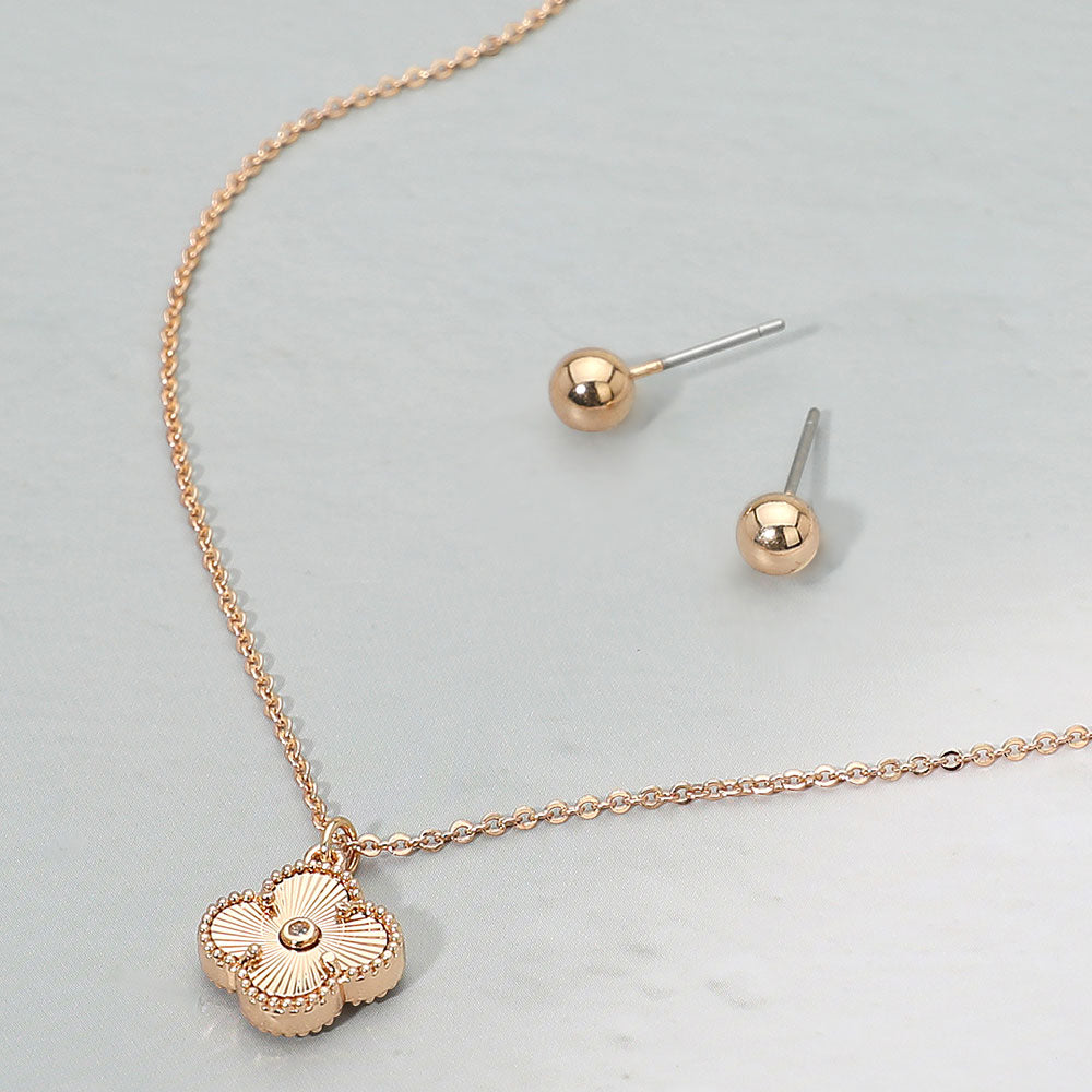 Madeline Love Gold Metal Quatrefoil Pendant Necklace - Necklaces