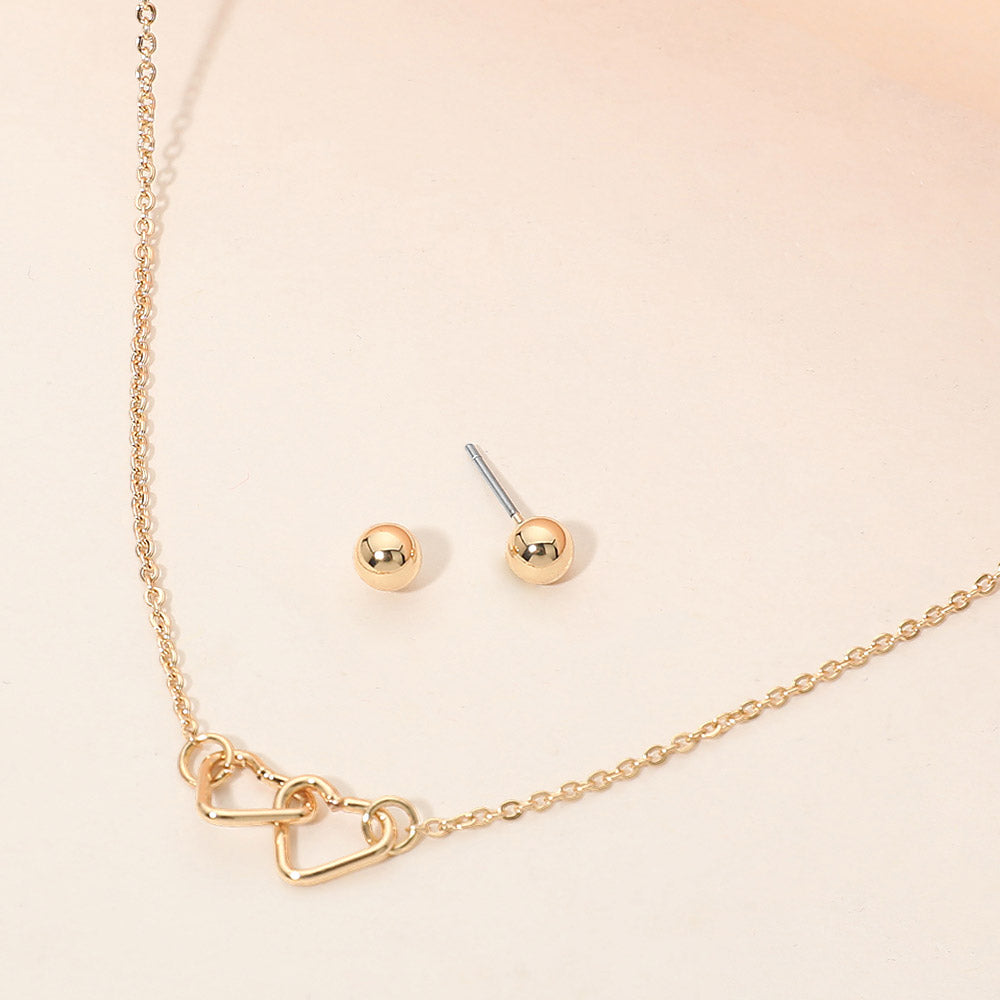 Madeline Love Gold Double Open Heart Link Pendant Necklace - Jewelry