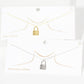 LOVE White Gold Dipped Metal Lock Pendant Necklace