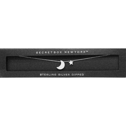 Madeline Love Silver SECRET BOX_Sterling Silver Dipped CZ Moon Star Necklace - Jewelry