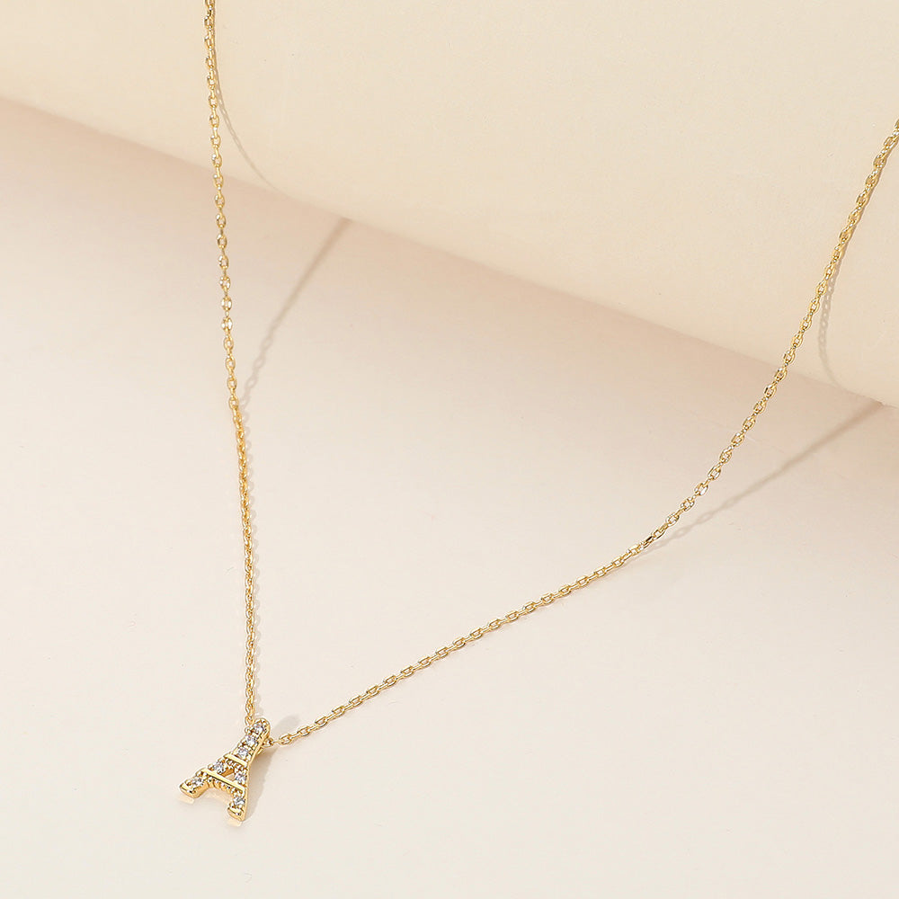 Madeline Love Gold SECRET BOX_Brass Metal Stone Paved Eiffel Tower Pendant Necklace - Necklaces