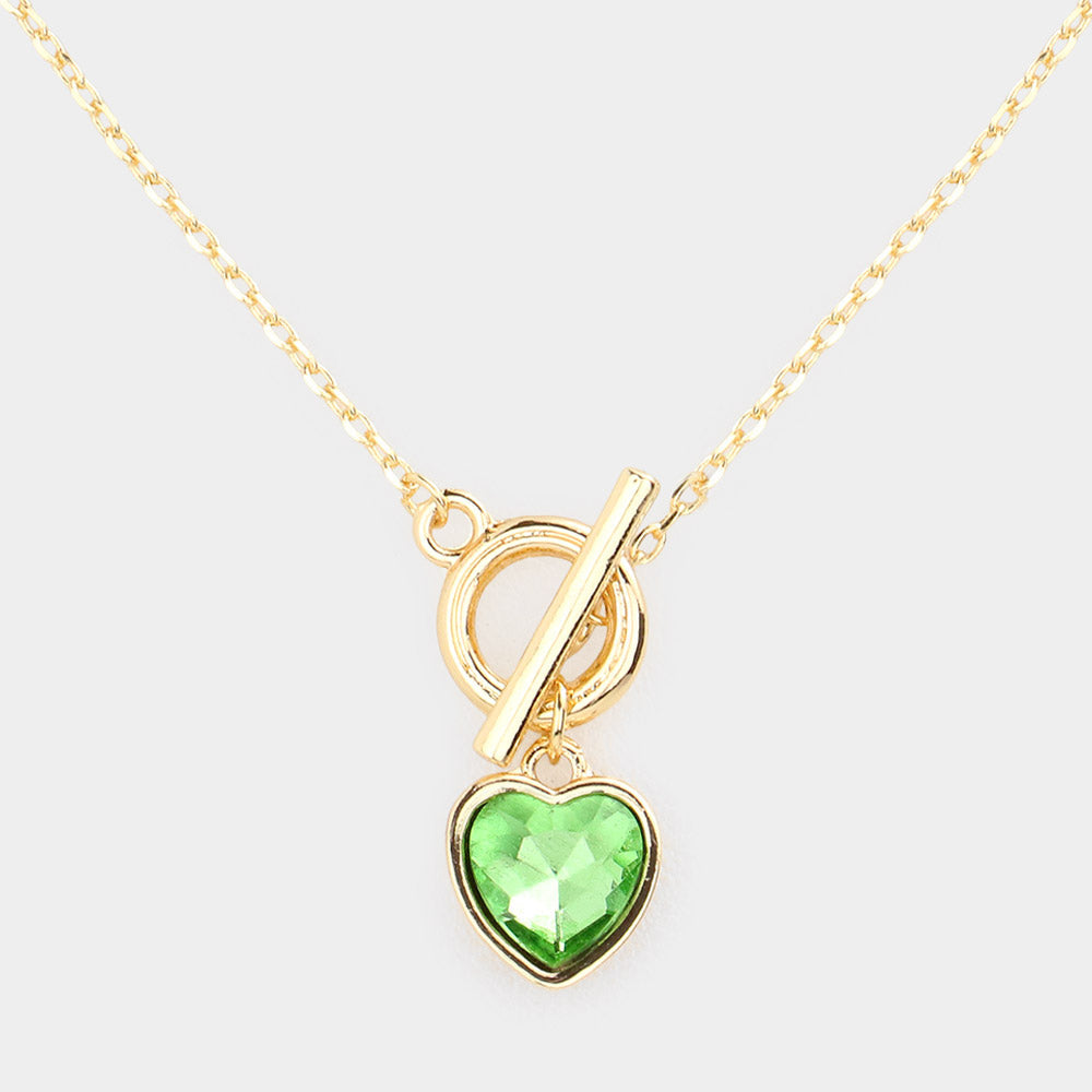 Heart Pendant Toggle Necklace