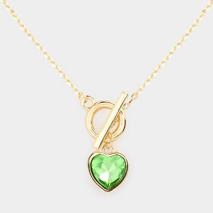 Heart Pendant Toggle Necklace