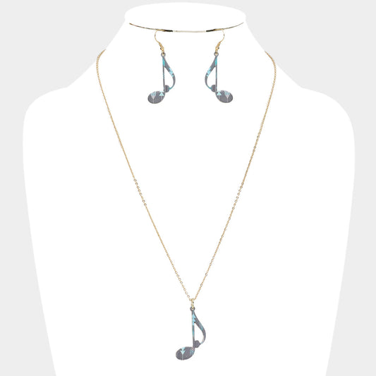 Madeline Love Gold Patterned Music Note Pendant Necklace - Necklaces