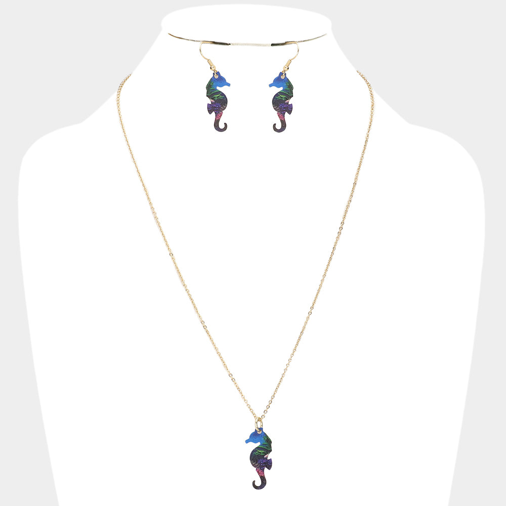Madeline Love Gold Patterned Seahorse Pendant Necklace - Necklaces