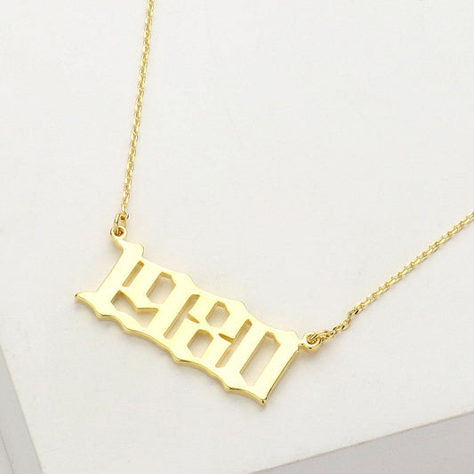 Madeline Love Gold Gold Dipped 1980 Birth Year Plate Pendant Necklace - Necklaces