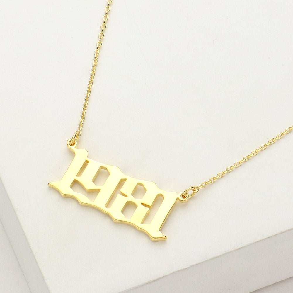 Madeline Love Gold Gold Dipped 1981 Birth Year Plate Pendant Necklace - Necklaces