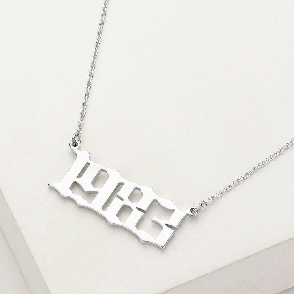 Madeline Love Rhodium White Gold Dipped 1983 Birth Year Plate Pendant Necklace - Necklaces