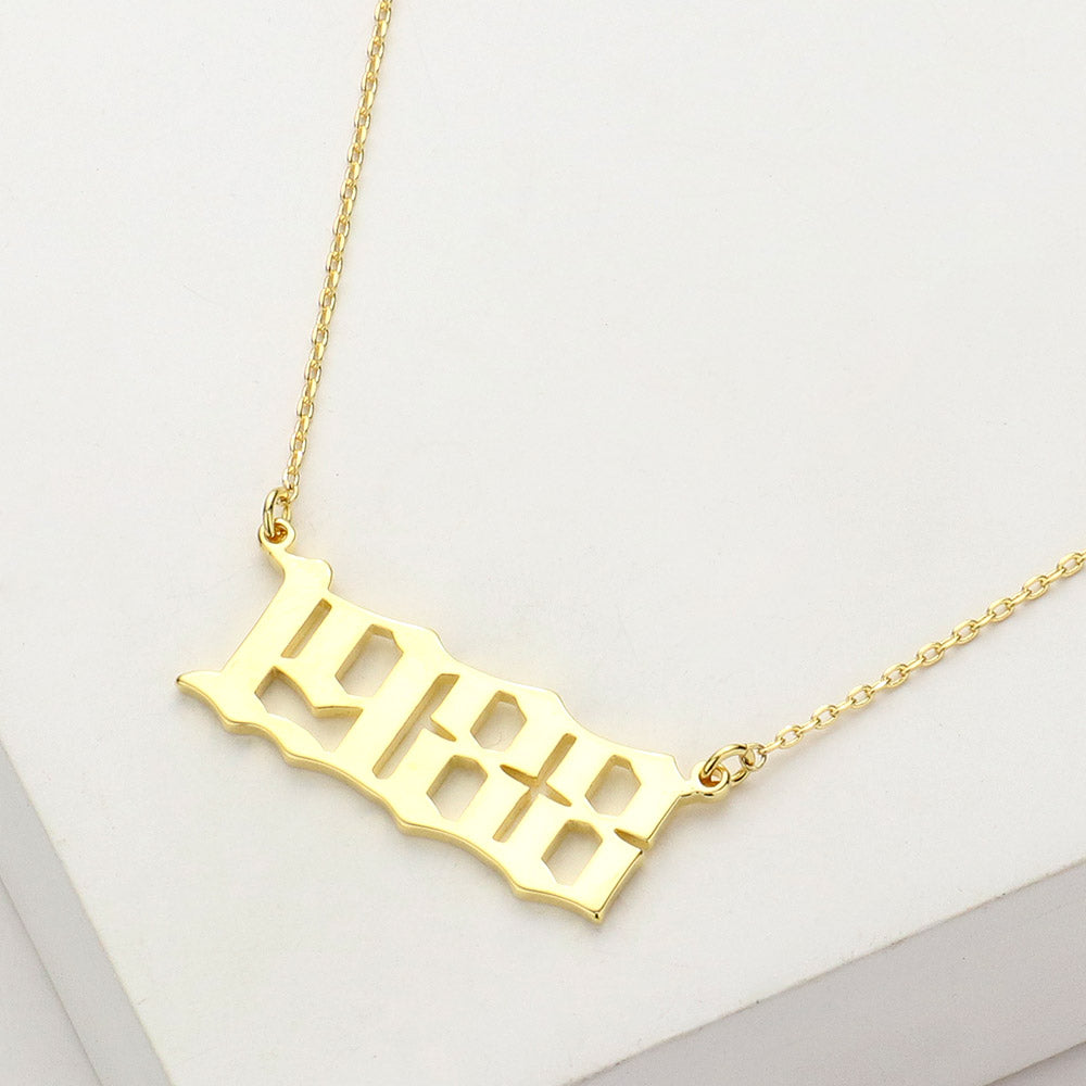 Madeline Love Gold Gold Dipped 1988 Birth Year Plate Pendant Necklace - Necklaces