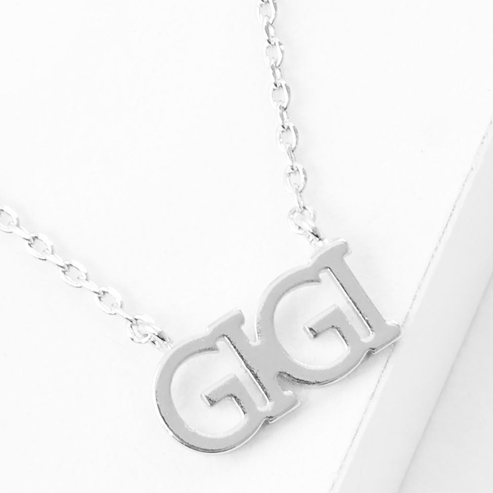 Madeline Love Rhodium GIGI White Gold Dipped Metal Message Pendant Necklace - Necklaces