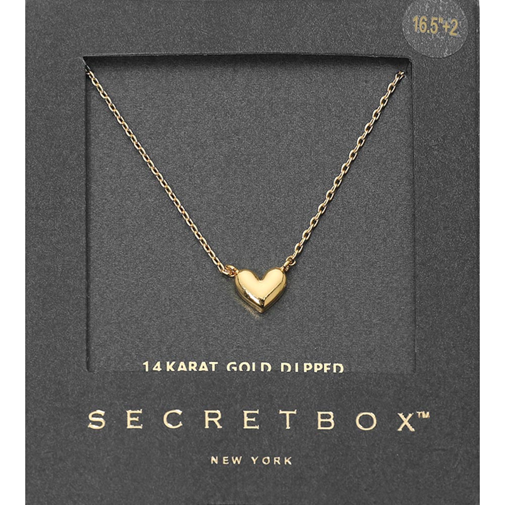 Madeline Love Gold SECRET BOX_14K Gold Dipped Heart Pendant Necklace - Hair Accessories