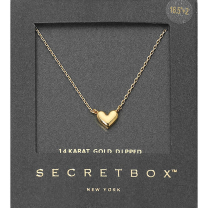 Madeline Love Gold SECRET BOX_14K Gold Dipped Heart Pendant Necklace - Hair Accessories