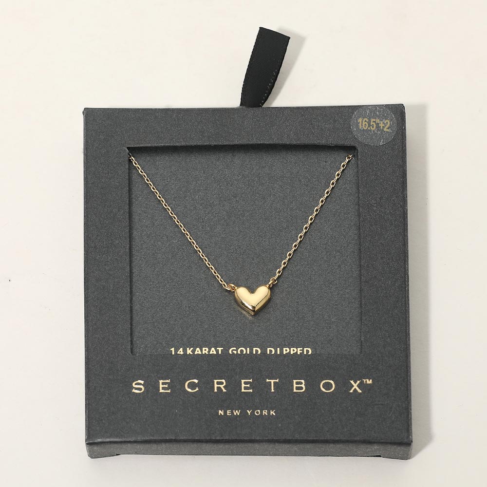 Madeline Love Gold SECRET BOX_14K Gold Dipped Heart Pendant Necklace - Hair Accessories - desc