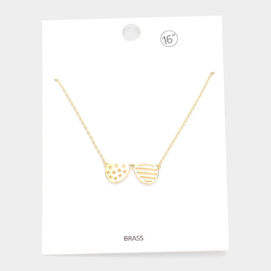 Madeline Love Gold Brass Metal Sunglasses Pendant Necklace - Necklaces
