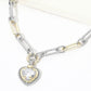 Madeline Love Clear, Two Tone 14K Gold Plated Two Tone Heart CZ Pendant Necklace