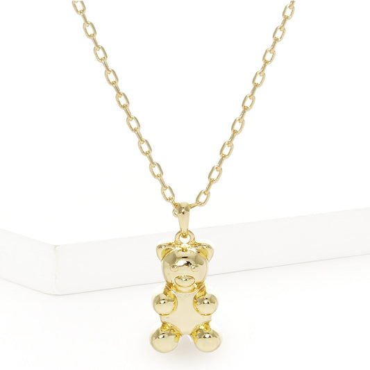 Madeline Love Gold Gold Dipped Metal Bear Pendant Necklace - Necklaces