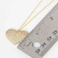 Gold Dipped CZ Embellished Metal Heart Pendant Necklace